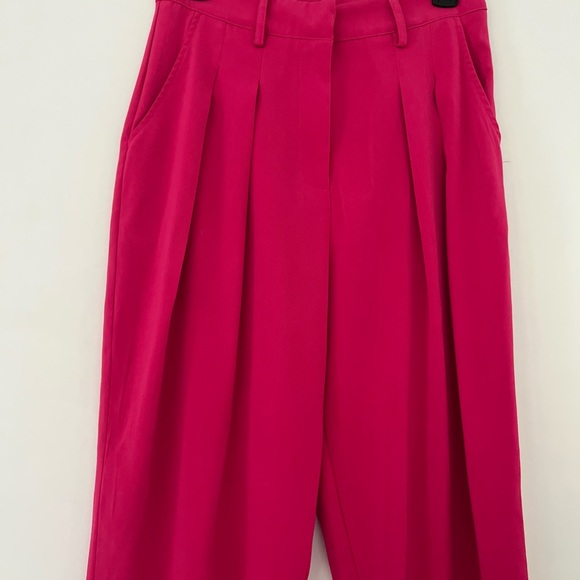 Nasty Gal Pink High-Waisted Slacks Straight Leg Trousers Size 6 - Picture 2 of 10